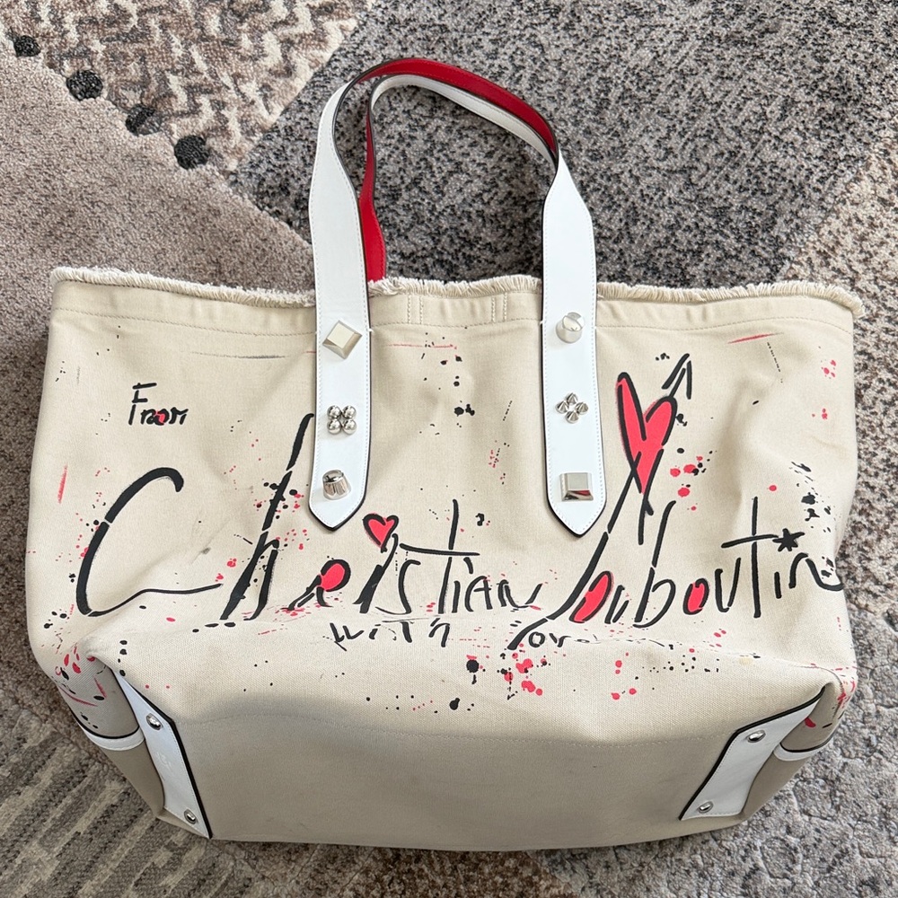 Christian Louboutin Frangibus beige tote bag